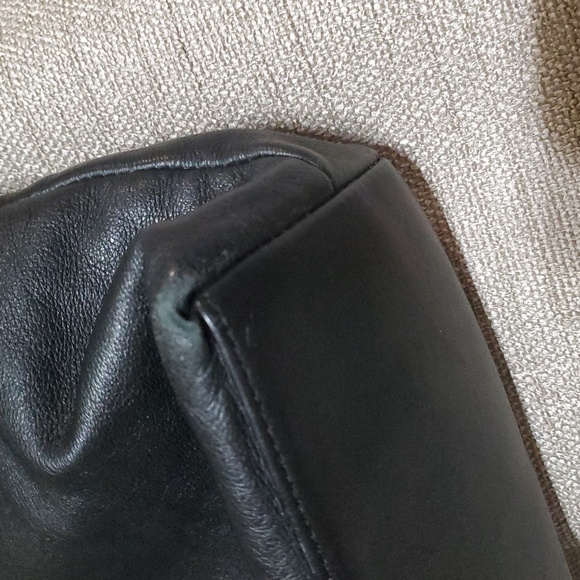 VTGBanana Republic Black calf skin with silver square handles purse clutch bag - Picture 9 of 11